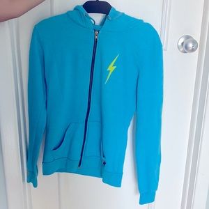Aviator Nation Bolt Hoodie Neon Blue